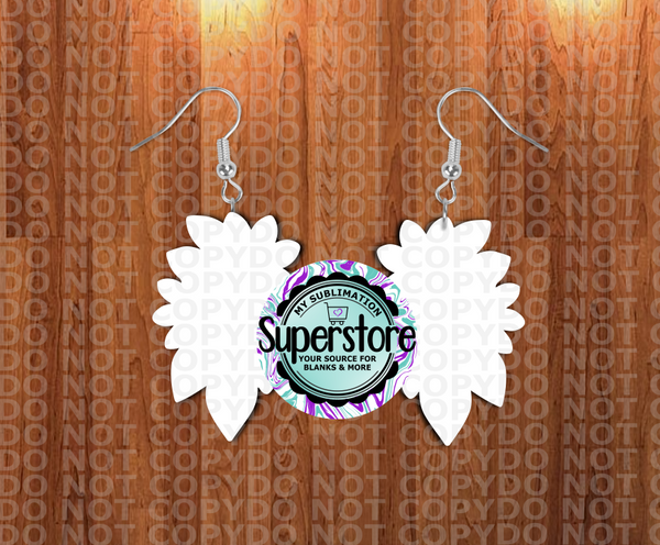 Flower Bundle - earrings 2 sizes  1.5 / 2 inch -  BULK PURCHASE 10pair - Single sided MDF