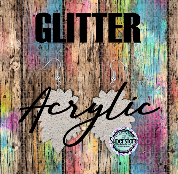 Flower Bundle - Glitter Acrylic - 5 & 10 pairs 1.5 & 2 inch size - Sublimation Acrylic