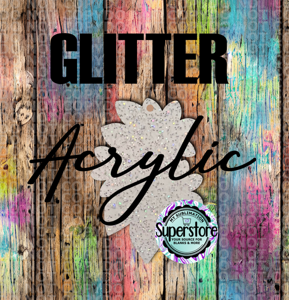 GLITTER Flower Bundle - With or Without Hole  - Sublimation Acrylic
