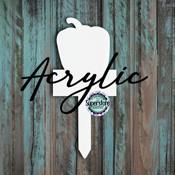 Clear Acrylic - Bell Pepper Garden Stake - Sublimation Acrylic