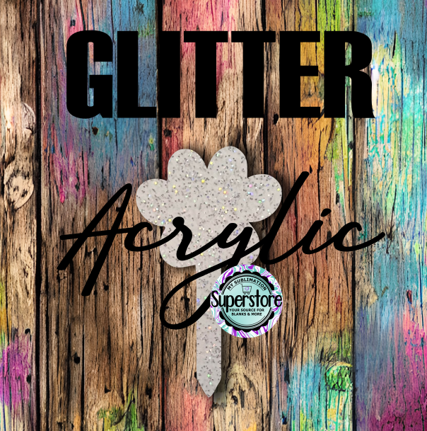 GLITTER - Dog Paw Garden Stake - Sublimation Acrylic