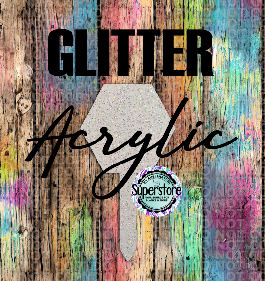 GLITTER - Hexagon Garden Stake - Sublimation Acrylic