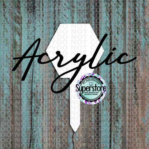 Clear Acrylic - Hexagon Garden Stake - Sublimation Acrylic