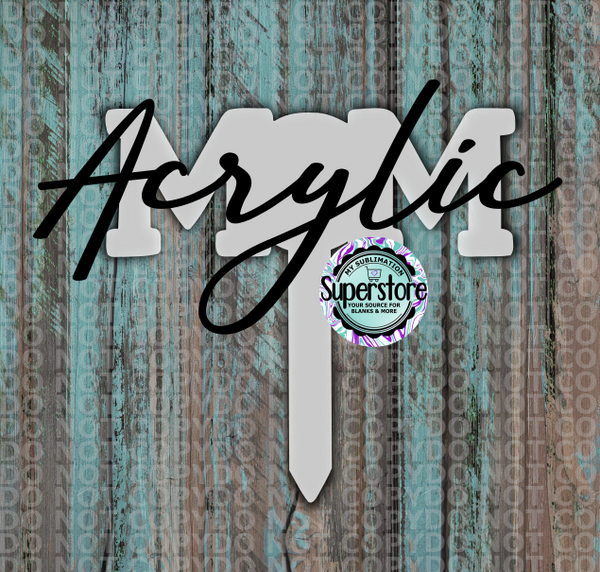 Clear Acrylic MOM #2 Garden Stake - Sublimation Acrylic