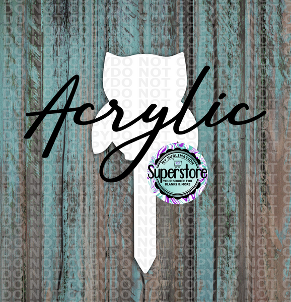 Clear Acrylic - Owl Garden Stake - Sublimation Acrylic
