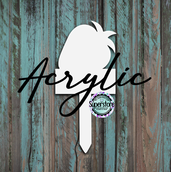 Clear Acrylic - Strawberry Garden Stake - Sublimation Acrylic