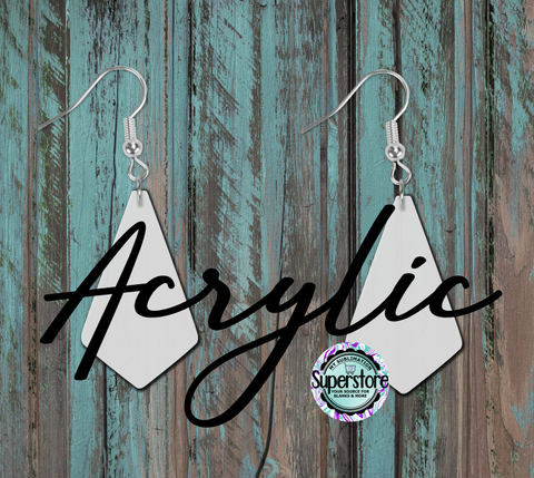 Clear Acrylic Geometric Earrings -  5 & 10 pairs 1.5 & 2 inch size - Sublimation Acrylic