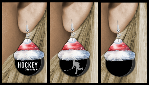Digital Download - Christmas round hockey with hat - made for GGSUBLIMATION.COM sub blanks