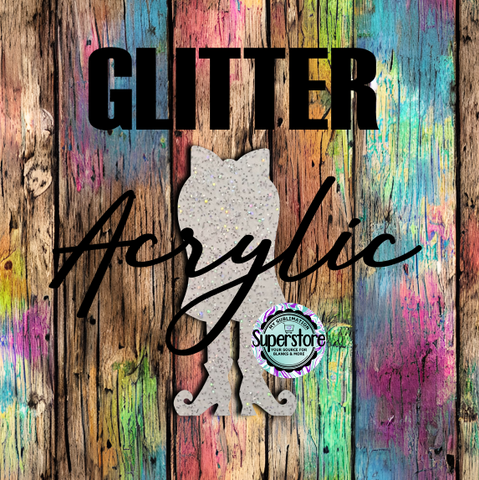 GLITTER Ghost With Legs -  With or Without Hole  - Sublimation Acrylic