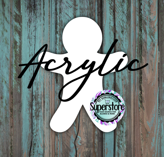 Clear Acrylic - Gingerbread -  With or Without Hole  - Sublimation Acrylic