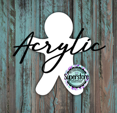 Clear Acrylic - Gingerbread -  With or Without Hole  - Sublimation Acrylic