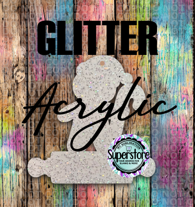 GLITTER Gingerbread Boy With Rolling Pin- With or Without Hole  - Sublimation Acrylic