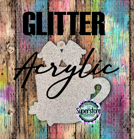GLITTER Acrylic Gingerbread Coffee Mug - 2,3,4,5 option -  With Hole  - Sublimation Acrylic