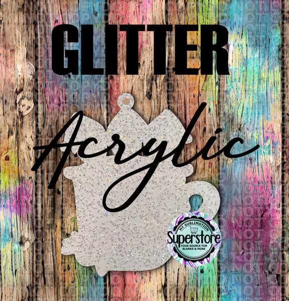 GLITTER Acrylic Gingerbread Coffee Mug - 2,3,4,5 option -  With Hole  - Sublimation Acrylic
