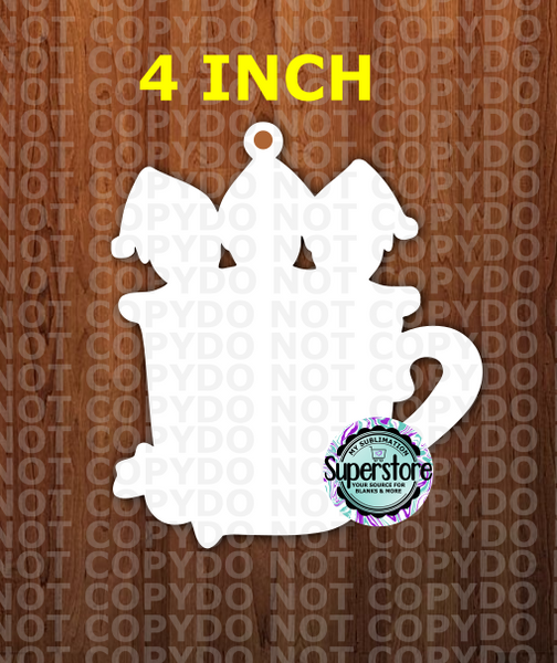 (4 inch) - Gingerbread Coffee Mug - 2,3,4,5 options - MDF Single Sided - Ornament
