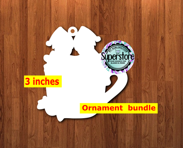 Gingerbread Coffee Mug 2,3,4,5 options - With Hole - 3 inch Ornament bundle price - MDF sublimation blank