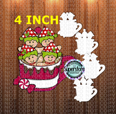 (4 inch) - Gingerbread Coffee Mug - 2,3,4,5 options - MDF Single Sided - Ornament