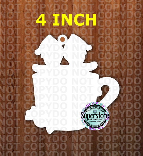 (4 inch) - Gingerbread Coffee Mug - 2,3,4,5 options - MDF Single Sided - Ornament