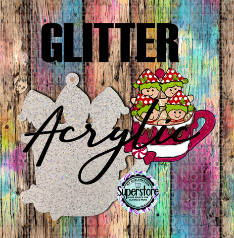 GLITTER Acrylic Gingerbread Coffee Mug - 2,3,4,5 option -  With Hole  - Sublimation Acrylic
