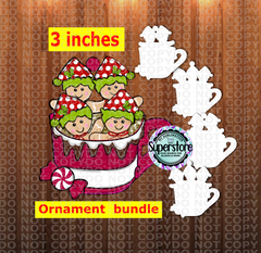 Gingerbread Coffee Mug 2,3,4,5 options - With Hole - 3 inch Ornament bundle price - MDF sublimation blank