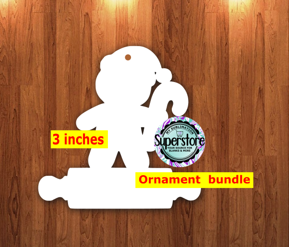 Gingerbread Boy With Rolling Pin  - With or Without Hole - bundle price - MDF sublimation blanks