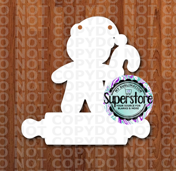 Gingerbread Boy With Rolling Pin - With or Without Hole - Sublimation Blank MDF