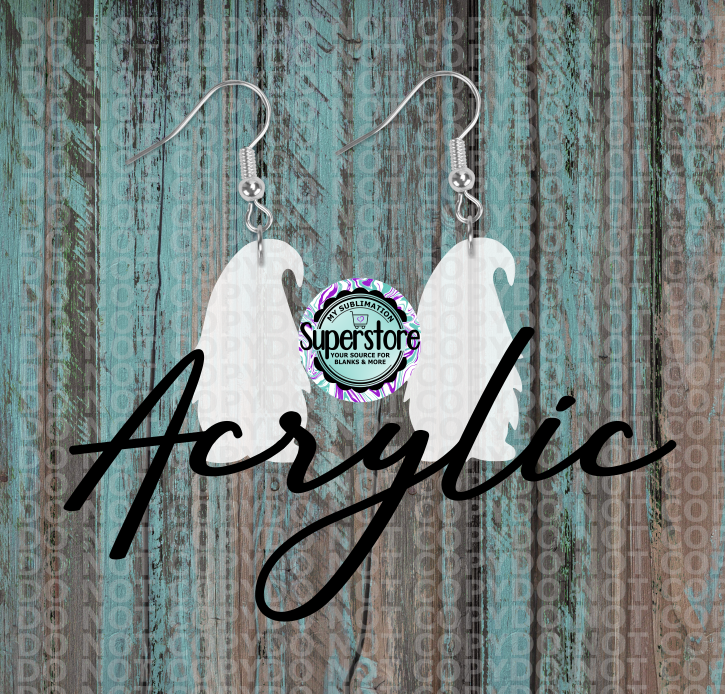 Clear Acrylic Gnome Earring  5 & 10 pairs 1.5 & 2 inch size - Sublimation Acrylic
