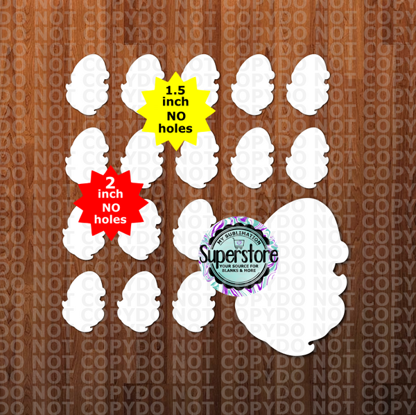 Santa Gnome Head- 10 or 20pc bundle - 1.5 or 2 inch size (great for badge reels & hairbow centers)