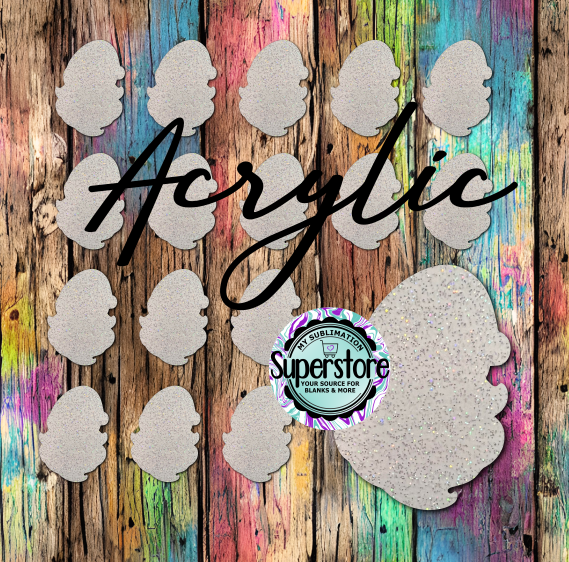 Glitter Santa Gnome Head - Badge Reels - 10 or 20 count 1.5 & 2 inch size - Sublimation Acrylic
