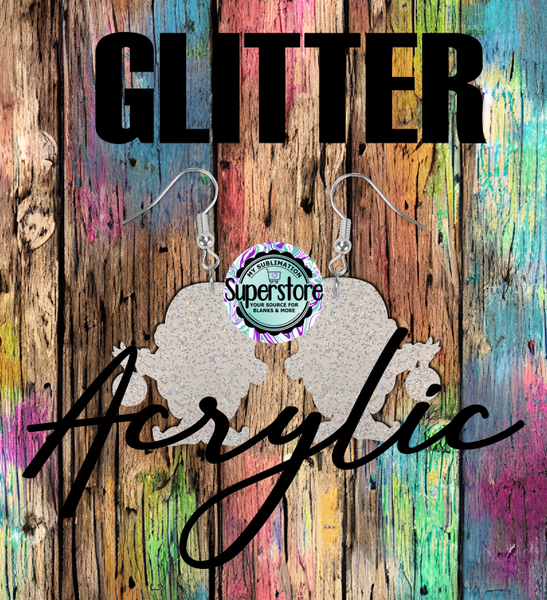 Glitter Acrylic Gnome with bulb -  Earrings - 5 & 10 pairs 1.5 & 2 inch size - Sublimation Acrylic