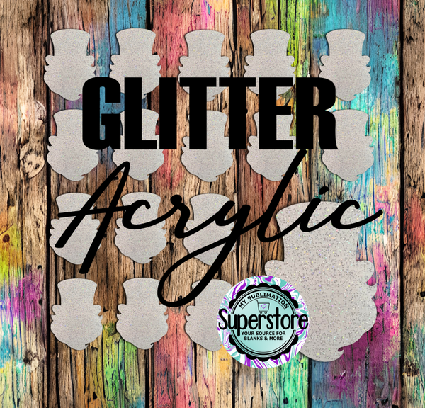 Glitter Gnome With Top Hat - Badge Reels - 10 or 20 count 1.5 & 2 inch size - Sublimation Acrylic