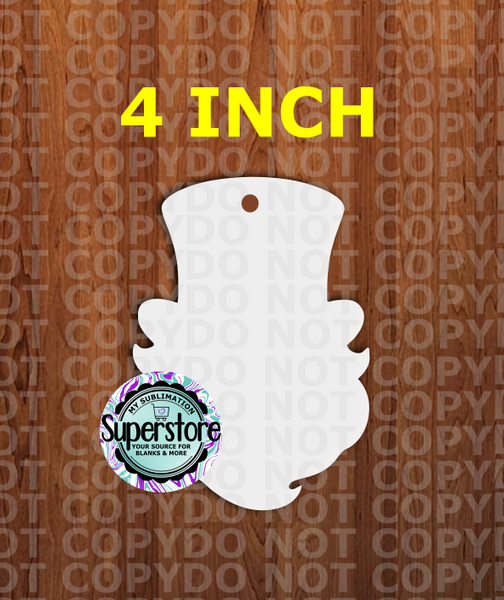 (4 inch) -  Gnome With Top Hat - With or Without Hole - MDF Single Sided