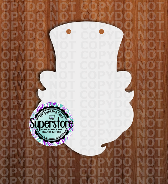 Gnome With Top Hat - With or Without Hole - Sublimation Blank MDF