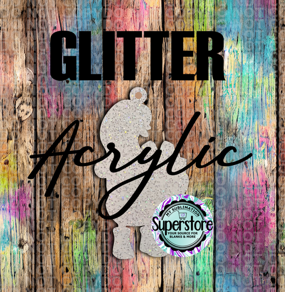 GLITTER Goose With Gift - With Hole  - Sublimation Acrylic