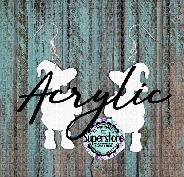 Clear Acrylic - Goose Pumpkin -  Earrings -  5 & 10 pairs  1.5 & 2 inch size - Sublimation Acrylic