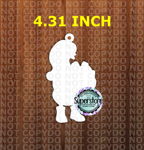(4.31 inch) -  Goose with gift - With Hole - MDF Single Sided