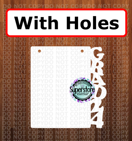 Grad 24 frame WITH holes - 3 different sizes use drop down bar -  Sublimation Blank MDF Single Sided