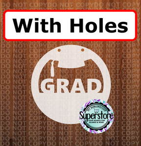 Graduation round WITH holes - MDF Sublimation Blank