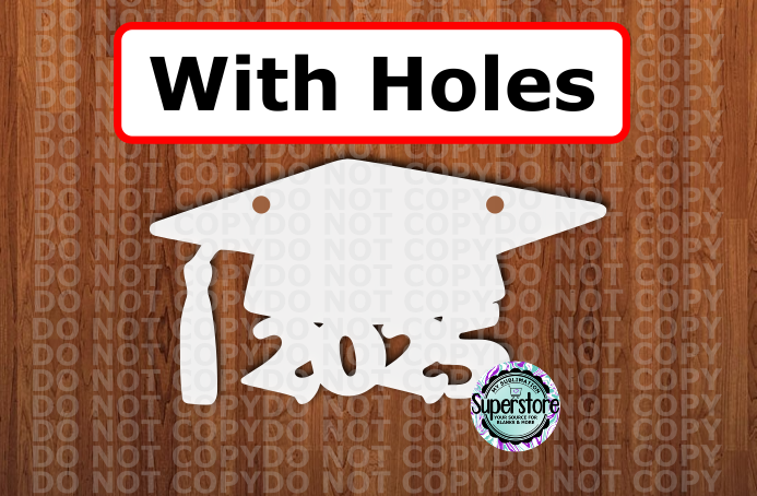 WITH holes - Graduation cap 2025 Door - Wall Hanger