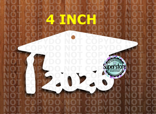 (4 inch) -  Graduation Cap 2026 - With or Without Hole - MDF Single Sided