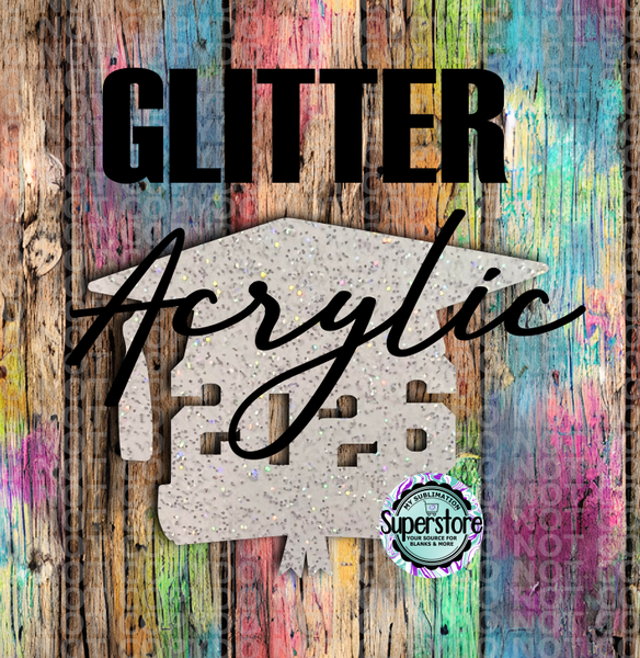 GLITTER  Graduation 2026 Cap & Paper - With or Without Hole  - Sublimation Acrylic