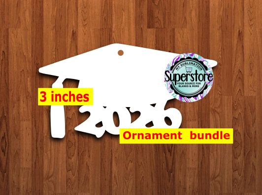 Graduation Cap (2026)  - With or Without Hole - bundle price - MDF sublimation blanks