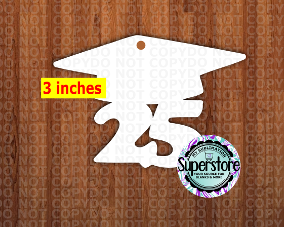 Grad Cap 25 - With Hole or NO HOLE Bundle - ornament bundle price - MDF sublimation blank