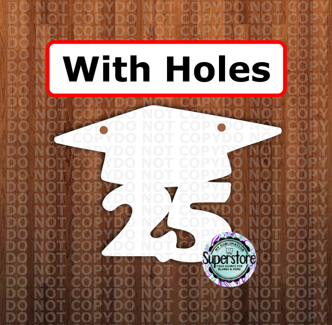 Grad Cap 25 - WITH holes - Sublimation Blank MDF