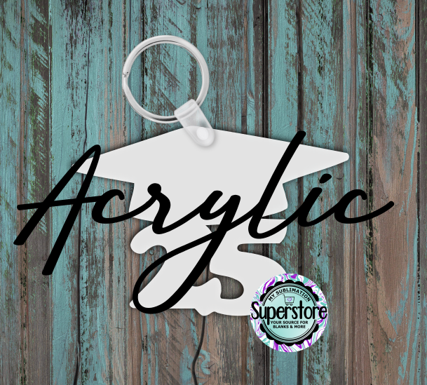Acrylic Grad Cap 25 - Keychain -  Sublimation Acrylic 2.50