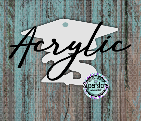 Clear Acrylic - Grad cap 25 -  With or Without Hole  - Sublimation Acrylic