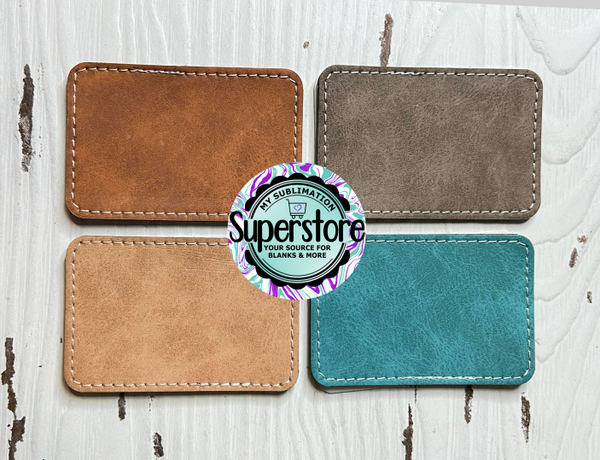 3 inch Faux leather #3 - 10 Rectangle hat patches ( bundle price) – My  Sublimation Superstore