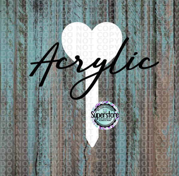 Clear Acrylic Heart Garden Stake - Sublimation Acrylic