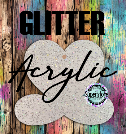 GLITTER Heart infinity -  With or Without Hole  - Sublimation Acrylic