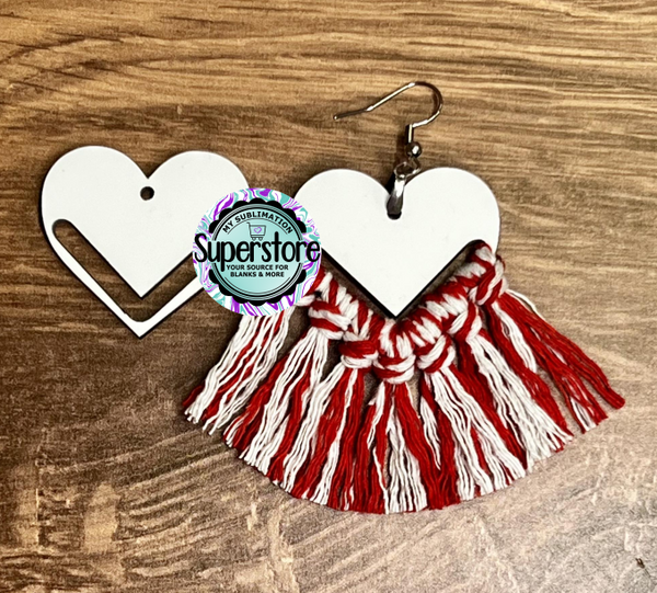 Heart with tassel option earrings size 1.5 inch BULK PURCHASE 10pair